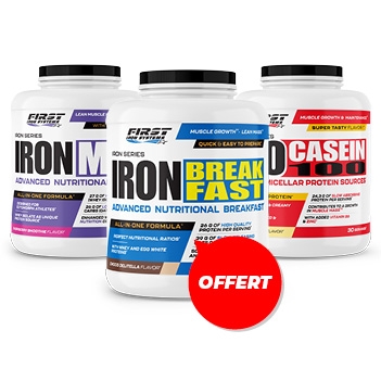 1 Iron Max 2800g + 1 Ico Casein 900g + 1 Iron Breakfast 1200g gratuit