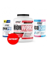 1 Iron Works 2200g + 1 ICO BCAA 300g +  1 ZMA Pro 60 gélules gratuit 