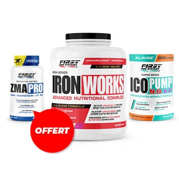 Iron Works 2200g + 1 Ico Pump N.O.XP 375g + 1 ZMA PRO 60 gélules GRATUIT