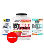 1 Ico Whey Pure 2000g + 1 Ico Pump N.O.XP 375g + 1 ZMA Pro 60 gélules GRATUIT