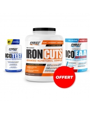 1 Iron Cuts 1100g + 1 Ico Test 2.0 120 gélules + 1 Ico EAA Optima 330G gratuit