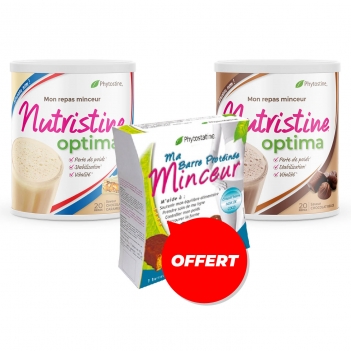 2 Nutristine 800g + 1 Présentoir "Ma barre protéinée Minceur (7 barres) gratuit