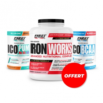 Iron Works 2200g + 1 ICO Pump N.O.XP 375g + 1 ICO BCAA 300g GRATUIT