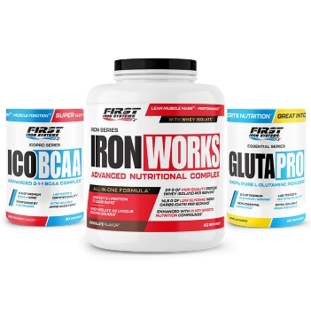 1 Iron Works 2200g + 1 Ico BCAA 300g + 1 Gluta Pro 300g