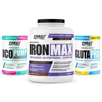 1 Iron Max 2800g + 1 Ico Pump N.O.XP 375g + 1 Gluta Pro 300g