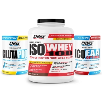 1 Iso Whey 2000g + 1 Ico EAA Optima 330g + 1 Gluta Pro 300g