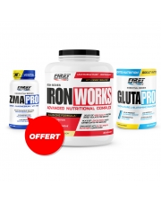 1 Iron Works 2200g + 1 Gluta Pro 300g + 1 ZMA Pro 60 gélules gratuit