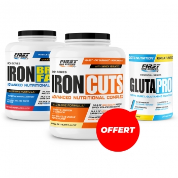 1 Iron Cuts 2200g + 1 Iron Breakfast 1200g + 1 Gluta Pro gratuit