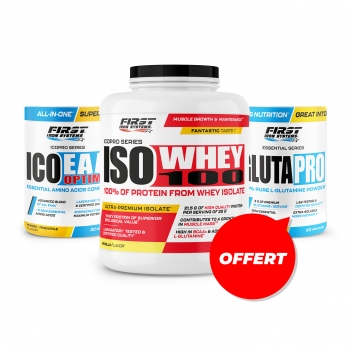 1 Iso Whey 2000g + 1 Ico EAA Optima 330g + 1 Gluta Pro 300g gratuit