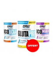 1 Ico Max Nitro 375g + 1 Ico BCAA 300g + 1 Gluta Pro 300g gratuit