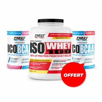 1 Iso Whey 2000g + 1 Ico BCAA 300g + 1 Ico BCAA 300g gratuit