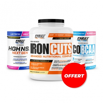 1 Iron Cuts 2200g + 1 HGH NSX NEXT GEN 400g + 1 Ico BCAA 300g gratuit