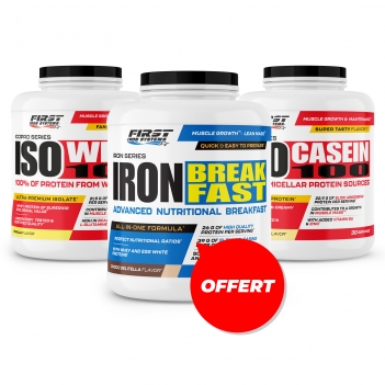 1 Iso Whey 2000g + 1 Ico Casein 900g + 1 Iron Breakfast 1200g 