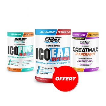 1 Ico Pump N.O. XP 375g + 1 Creatmax PH Perfect 450g + 1 Ico EAA Optima 330g GRATUIT