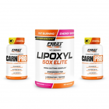 Sèche & définition musculaire : 1 Lipoxyl 50X Elite 400g + 2 Carn Pro 60 gélules