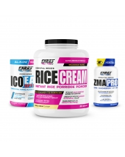 Prise de masse : 1 Rice Cream 1000g + 1 Ico EAA Optima 330g + 1 ZMA Pro 60 gelules