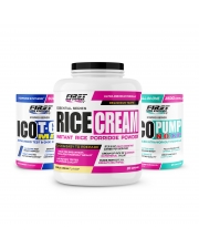 Prise de masse : 1 Rice Cream 1000g + 1 Ico T-GH Max 300g + 1 Ico Pump N.O. XP 375g 