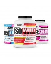 Prise de masse sèche : 1 Iso Whey 100 2000g + 1 Ico EAA Optima 300g + 1 Rice Cream 1000g