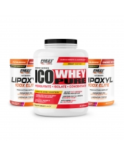 Sèche & Définition Musculaire : 1 Ico Whey pure 2000g + 2 Lipoxyl 100X Elite 400g