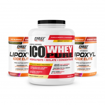 Sèche & Définition Musculaire : 1 Ico Whey pure 2000g + 2 Lipoxyl 100X Elite 400g