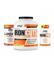 Sèche & Définition Musculaire : 1 Iron Cuts 2200g + 1 Lipoxyl 100x elite 400g + 1 Carn Pro 60 gélules