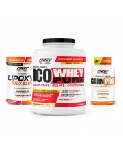 Sèche & Définition Musculaire : 1 Ico Whey Pure 2000g + 1 Lipoxyl 100X Elite 400g + 1 Carn Pro 60 gélules