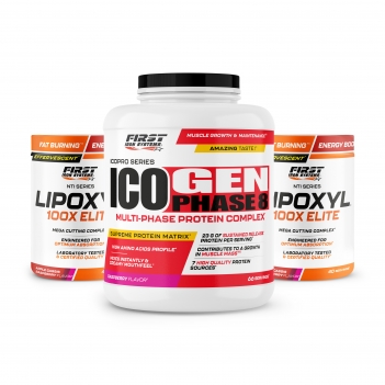 Sèche & Définition Musculaire : 1 Ico Gen Phase 8 2000g + 2 Lipoxyl 100X Elite 400g