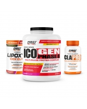 Sèche & Définition Musculaire : 1 Ico Gen Phase 8 2000g + 1 Lipoxyl 100X Elite 400g + 1 CLA Pro 90 softgels