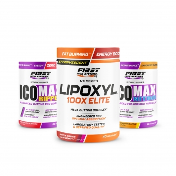 Sèche & Définition Musculaire : 1 Lipoxyl 100X Elite 400g + 1 Ico Max Ripped 375g + 1 Ico Max Nitro 375g