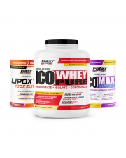 Sèche & Définition Musculaire : 1 Ico Whey Pure 2000g + 1 Lipoxyl 100X Elite 400g + 1 Ico Max Nitro 375g