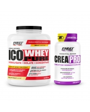 Prise de masse sèche : 1 Ico Whey Pure 2000g + 1 Crea Pro 120 gélules