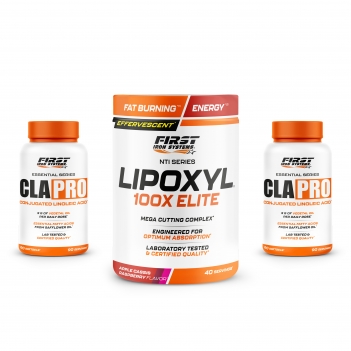 Sèche & Définition Musculaire : 1 Lipoxyl 100X Elite 400g + 2 CLA Pro 90 Softgels