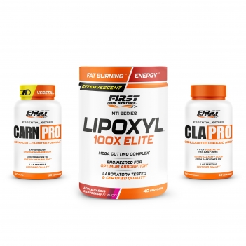 Sèche & Définition Musculaire : 1 Lipoxyl 100x elite 400g + 1 CLA Pro 90 softgels + 1 Carn Pro 60 gélules 