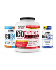 Prise de masse sèche : 1 Ico Gen Phase 8 2000g + 1 Ico BCAA 300g + 1 ZMA Pro 60 gélules