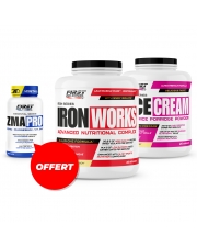 Prise de masse : 1 Iron Works 2200g + 1 Rice Cream 1000g + 1 ZMA Pro 60 gélules gratuit