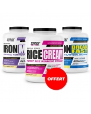 Prise de masse : 1 Iron Max 2800g + 1 Iron Breakfast 1200g + 1 Rice Cream 1000g gratuit