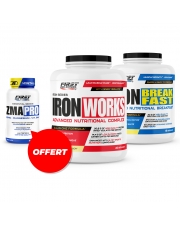 Prise de masse : 1 Iron Works 2200g + 1 Iron Breakfast 1200g + 1 ZMA Pro 60 gélules gratuit