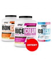 Prise de masse sèche : 1 Iron Cuts 2200g + 1 Ico BCAA 300g + 1 Rice Cream 1000g gratuit