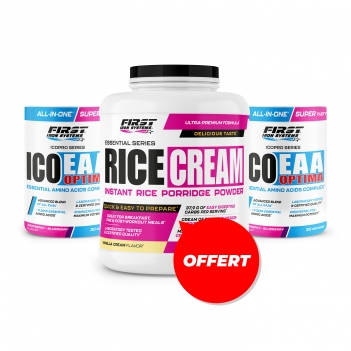 Prise de masse sèche : 2 Ico EAA Optima 330g + 1 Rice Cream 1000g gratuit