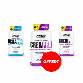 Performance Sportive : 1 BCAA Pro 2.0 180 gélules + 1 Crea Pro 120 gélules + 1 Crea Pro 120 gélules gratuit