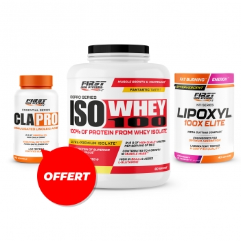 Sèche & définition musculaire : 1 Lipoxyl 100X Elite 400g + 1 Iso Whey 100 2000g + 1 CLA Pro 90 softgels GRATUIT