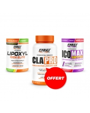 Sèche & définition musculaire : 1 Lipoxyl 100X Elite 400g + 1 Ico Max Ripped 375g + 1 CLA Pro 90 softgels GRATUIT