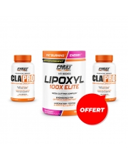 Sèche & définition musculaire : 1 Lipoxyl 100X Elite 400g + 1 CLA Pro 90 Softgels + 1 CLA Pro 90 Softgels gratuit