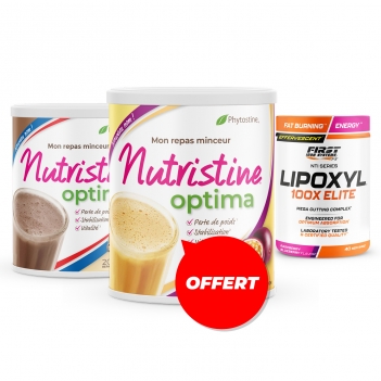 Perte de poids : 1 Nutristine 800g + 1 Lipoxyl 100X Elite 400g + 1 Nutristine  800g gratuit