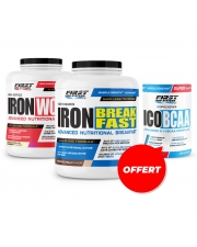 Prise de masse : 1 Iron Works 2200g + 1 Iron Breakfast 1200g + 1 ICO BCAA 300g gratuit